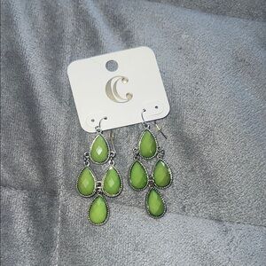Charming Charlie Lime Green Teardrop Earrings